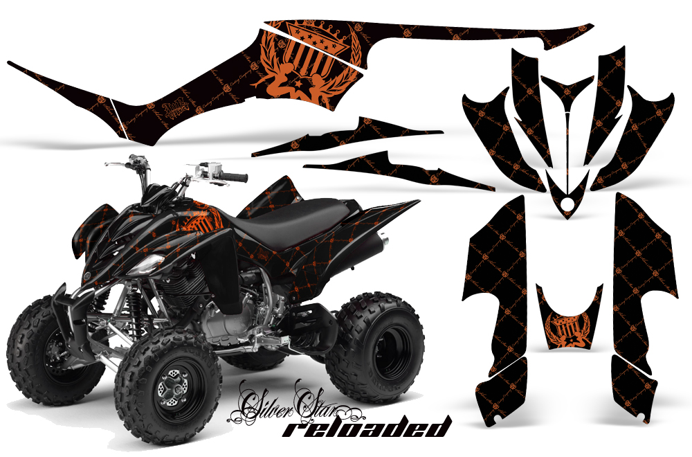 Yamaha Raptor 350 Graphics Reloaded Orange BlackBG